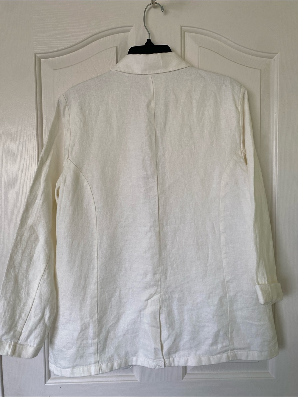 H by Halston White Linen Notch-Lapel Blazer - Picture 4 of 9